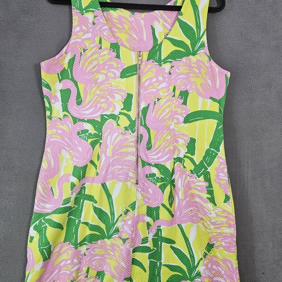 Lilly Pulitzer Target Pinnapple Floral Print Sleeveles Shift Dress Neon Mini 16 - Picture 6 of 9